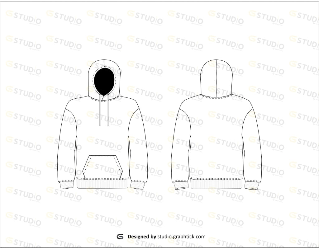 Mens Hoodie Flat Sketch
