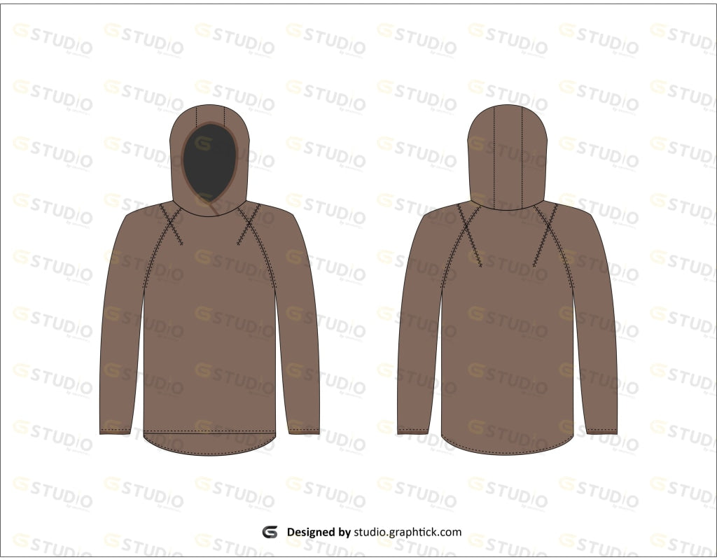 Mens Hoodie Flat Sketch