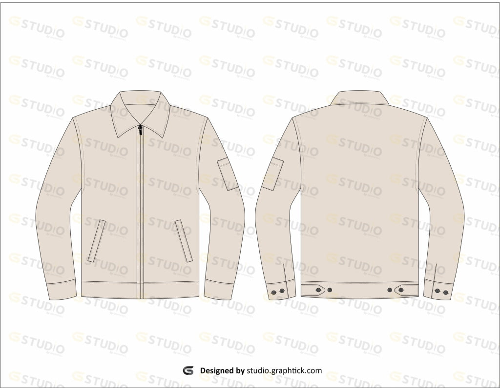 Mens Jacket Flat Sketch
