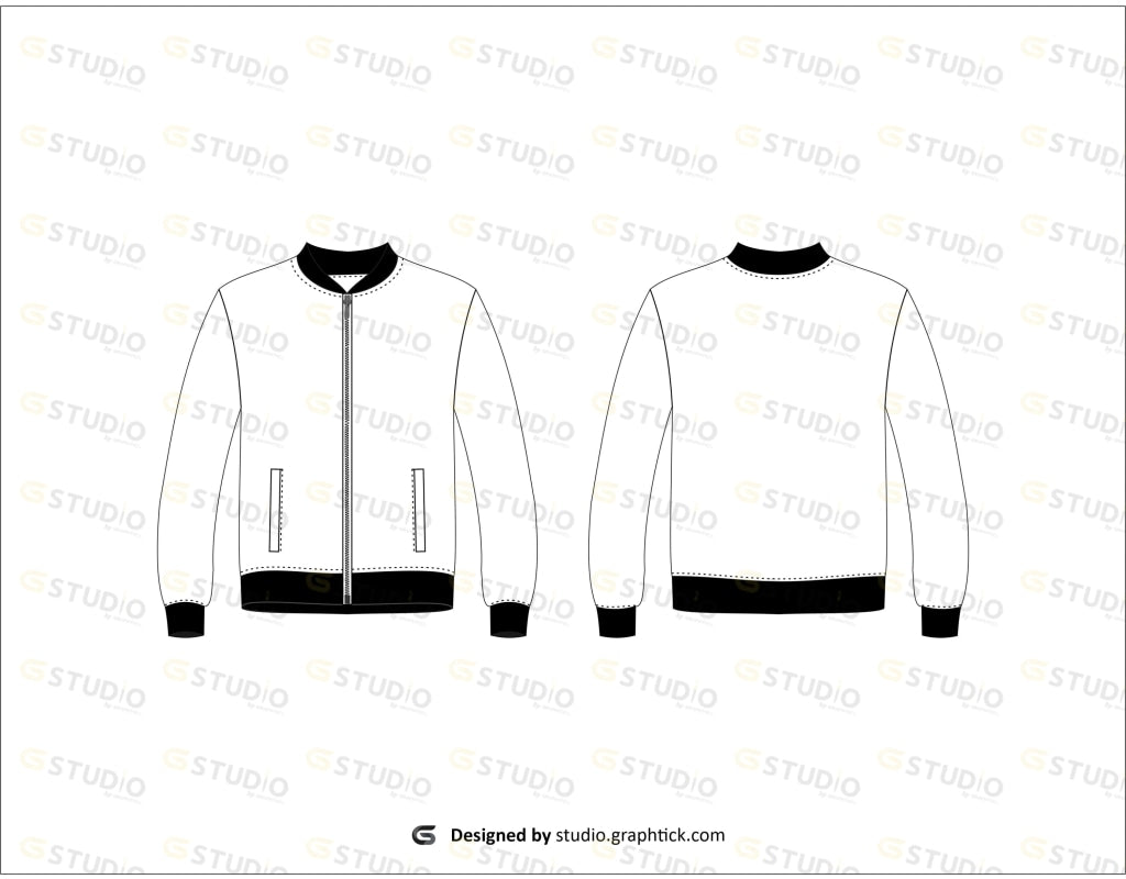 Mens Jacket Flat Sketch