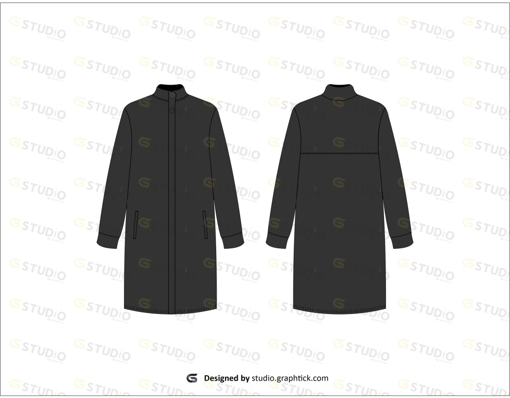Mens Jacket Flat Sketch Coats & Jackets