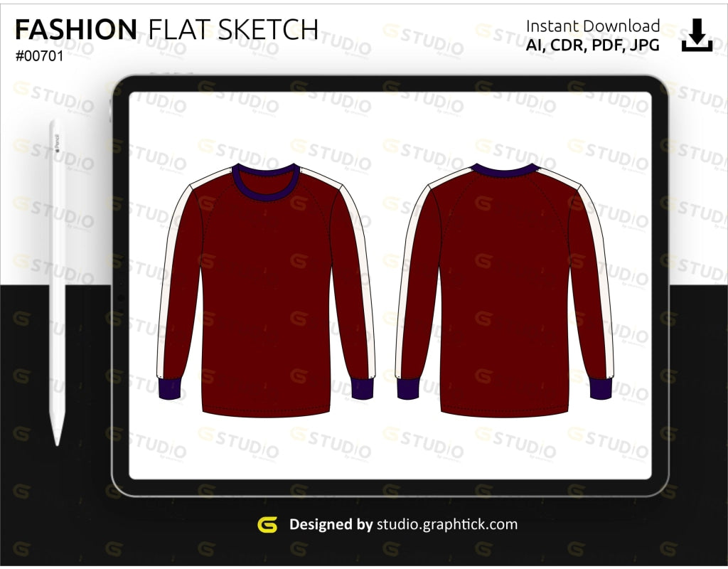 Mens Jersey Flat Sketch