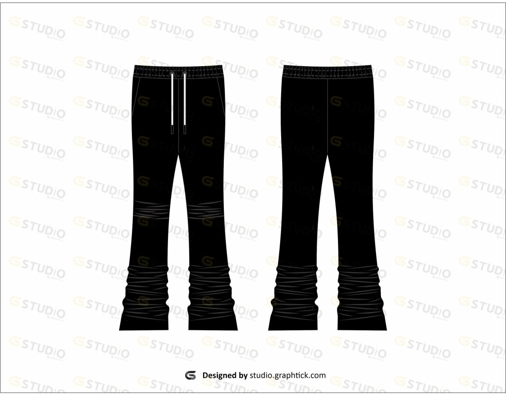 Mens Jogger Open Bottom Pant Flat Sketch Pants