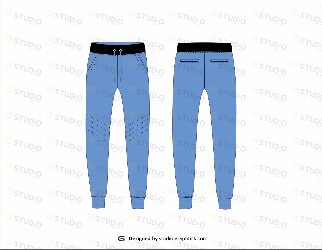 Mens Jogger Pants Flat Sketch