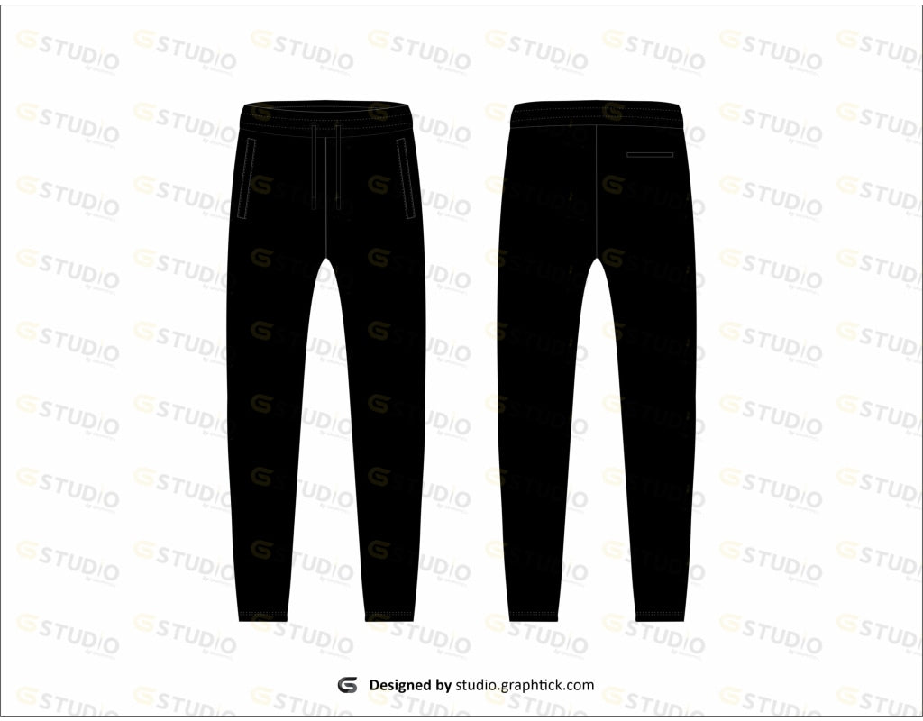 Mens Jogger Pants Flat Sketch