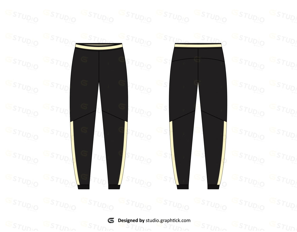Mens Jogger Pants Flat Sketch