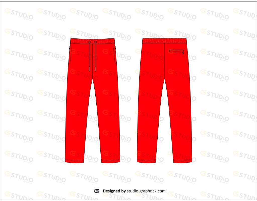 Mens Jogger Pants Flat Sketch