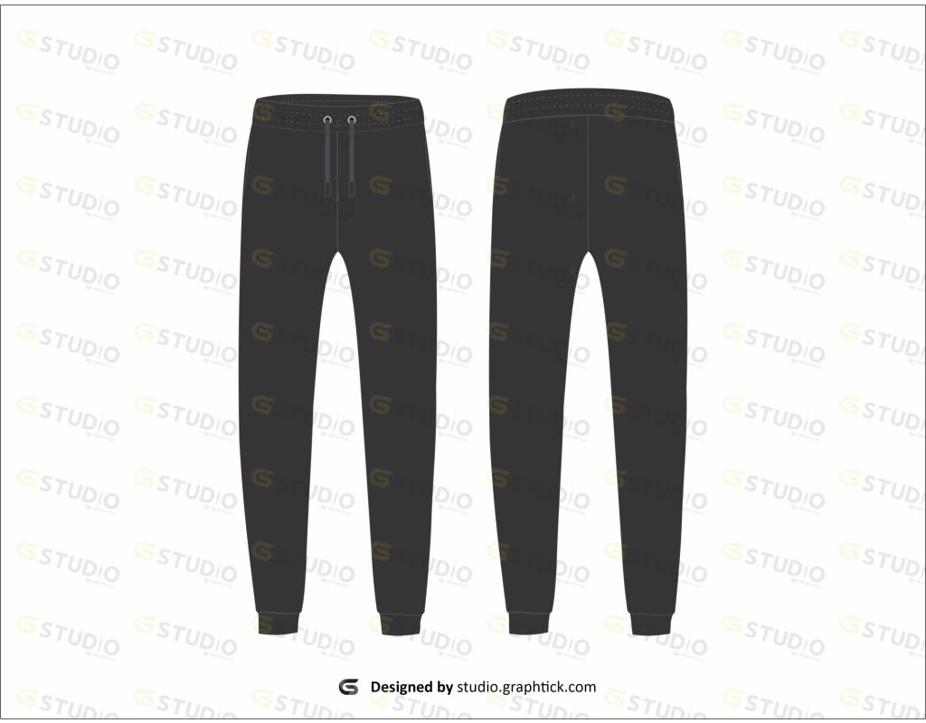 Mens Jogger Pants Flat Sketch