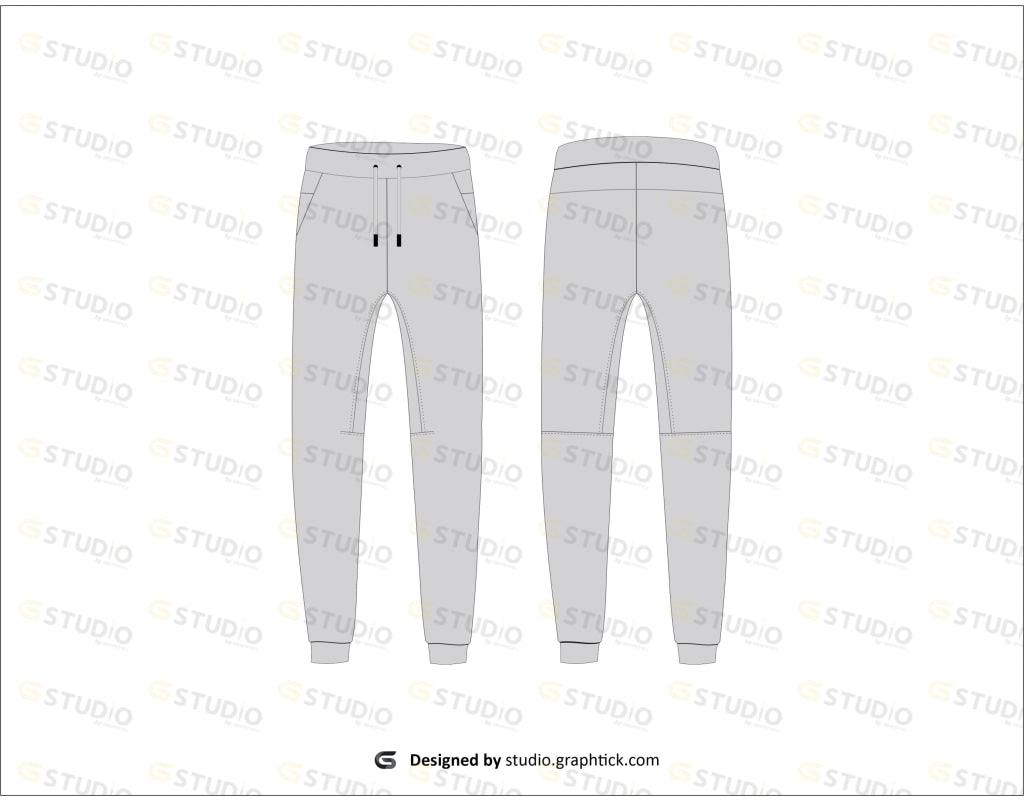 Mens Jogger Pants Flat Sketch