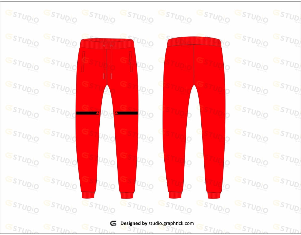Mens Jogger Pants Flat Sketch