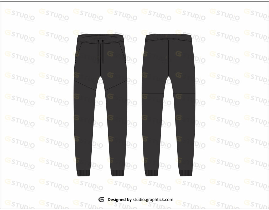 Mens Jogger Pants Flat Sketch