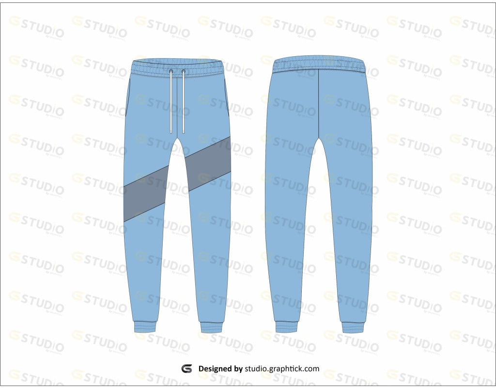 Mens Jogger Pants Flat Sketch
