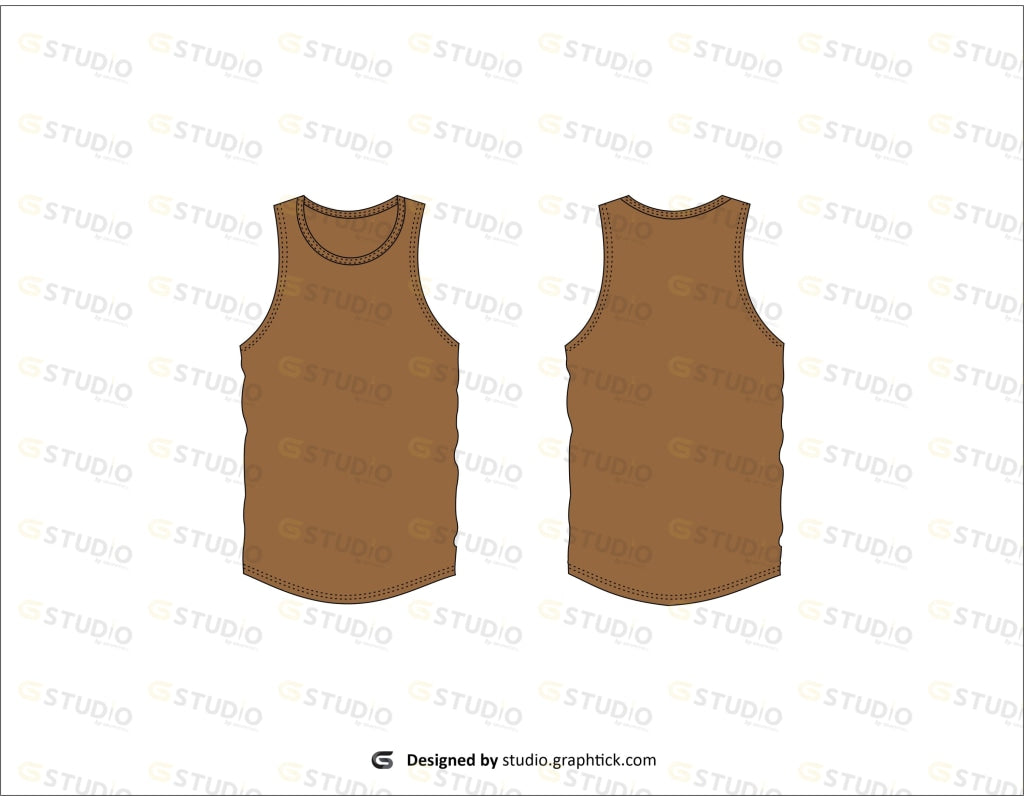 Mens Muscle Tang Flat Sketch Tank Top