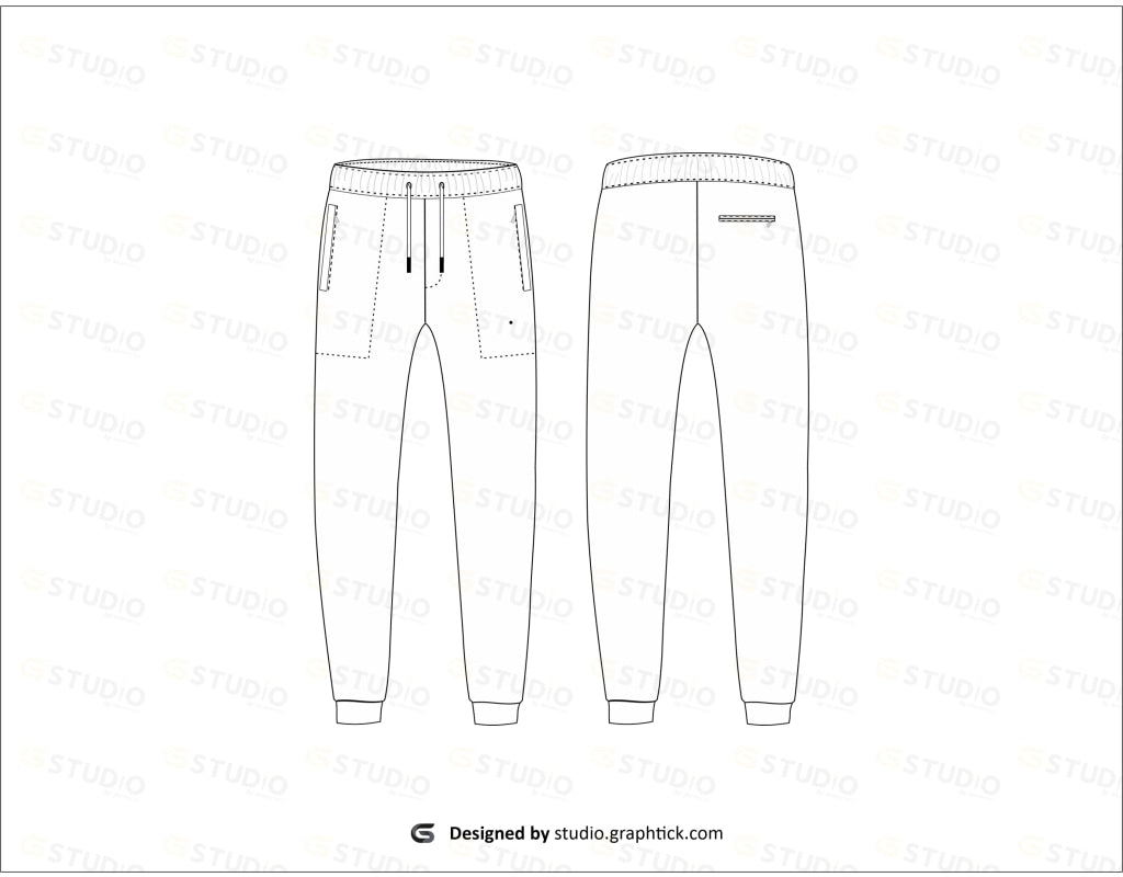 Mens Pants Flat Sketch Jogger