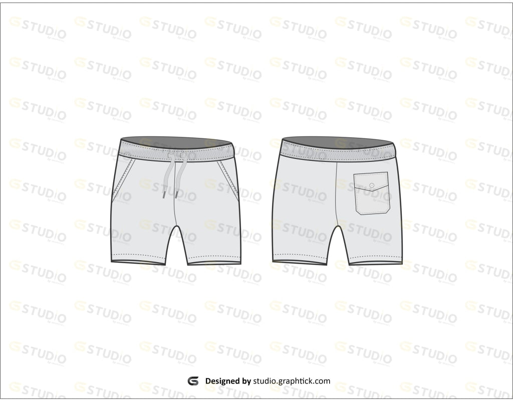 Mens Short Flat Sketch Shorts