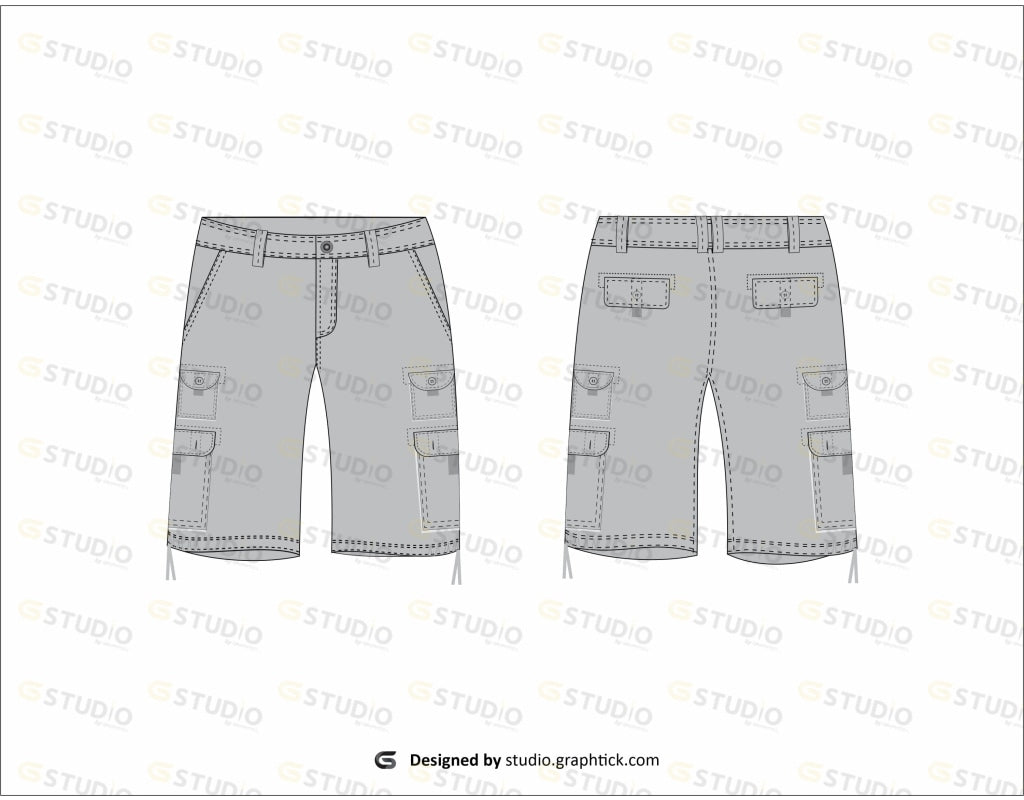 Mens Shorts Flat Sketch