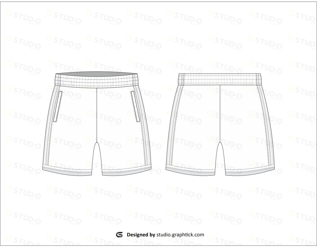 Mens Shorts Flat Sketch