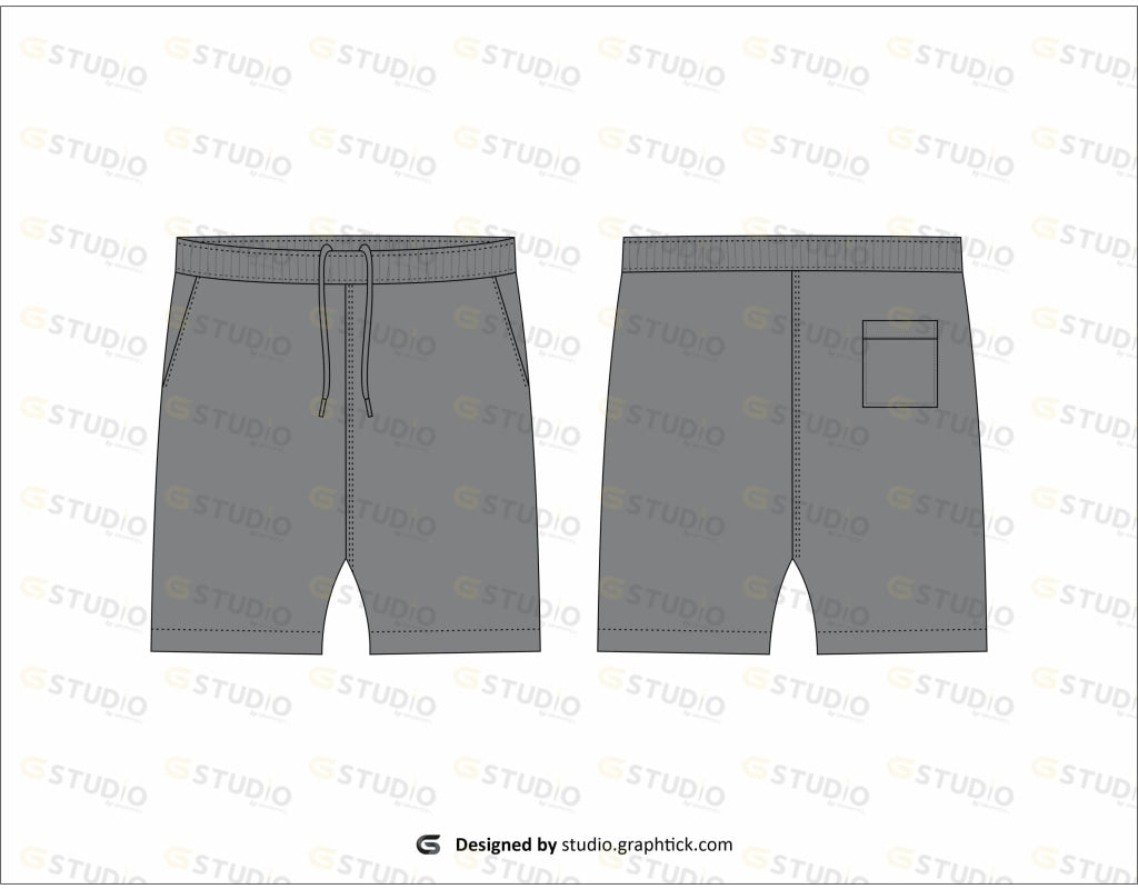 Mens Shorts Flat Sketch
