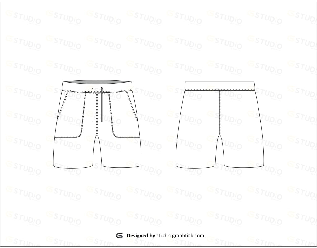 Mens Shorts Flat Sketch