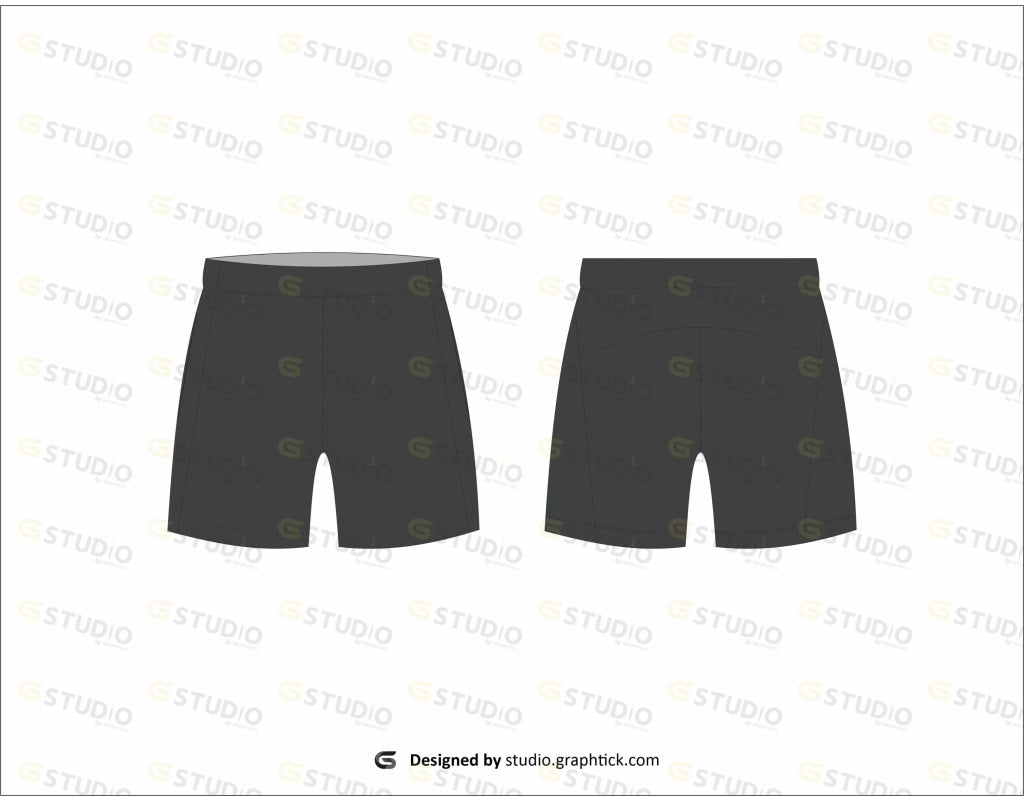 Mens Sports Shorts Flat Sketch