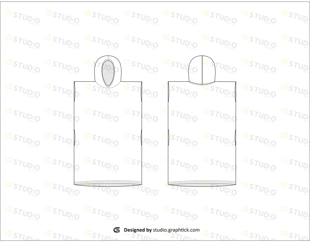 Mens Surf Poncho Flat Sketch Shirts & Tops