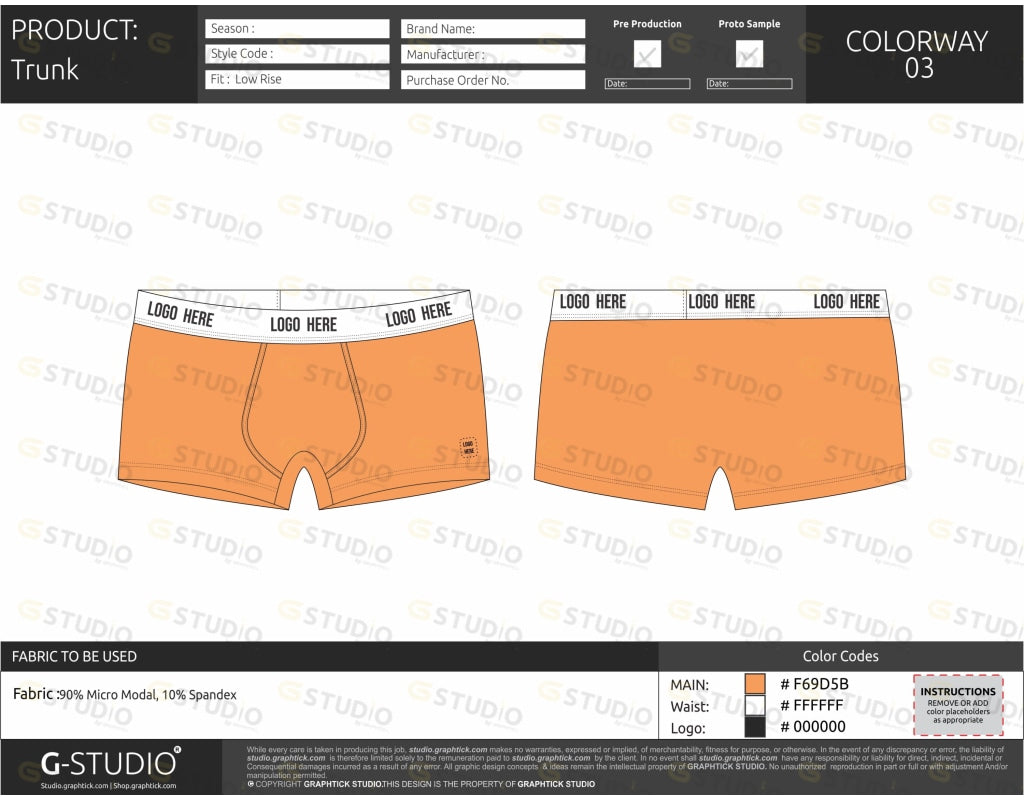 Mens Trunk Tech Pack Template