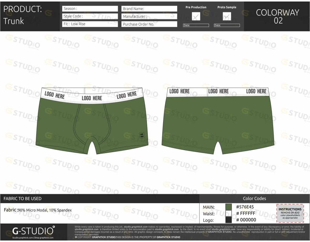 Mens Trunk Tech Pack Template