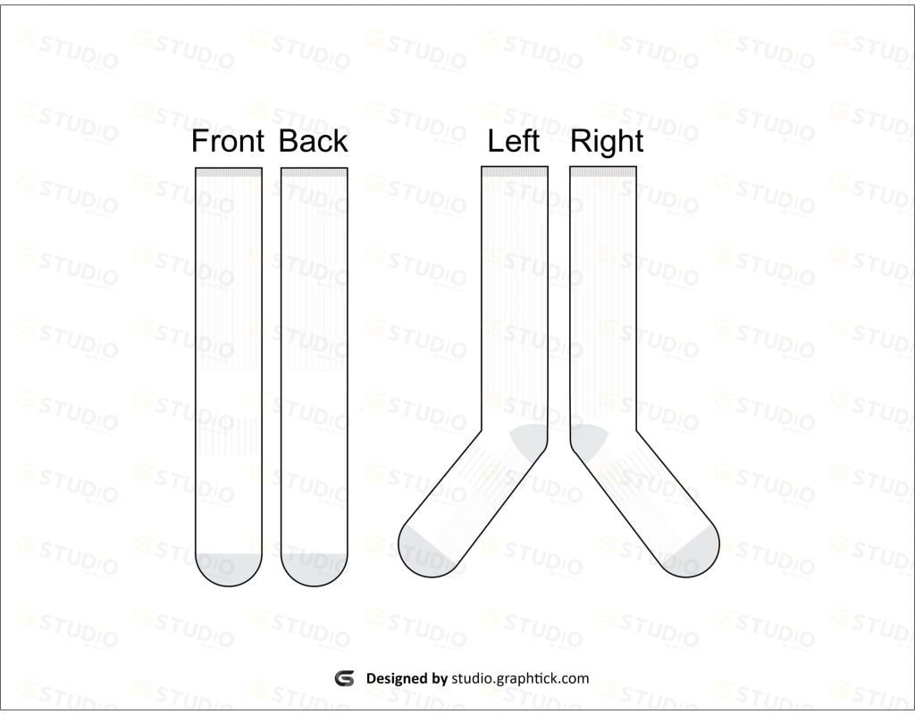 Over The Calf Socks Flat Sketch Socks