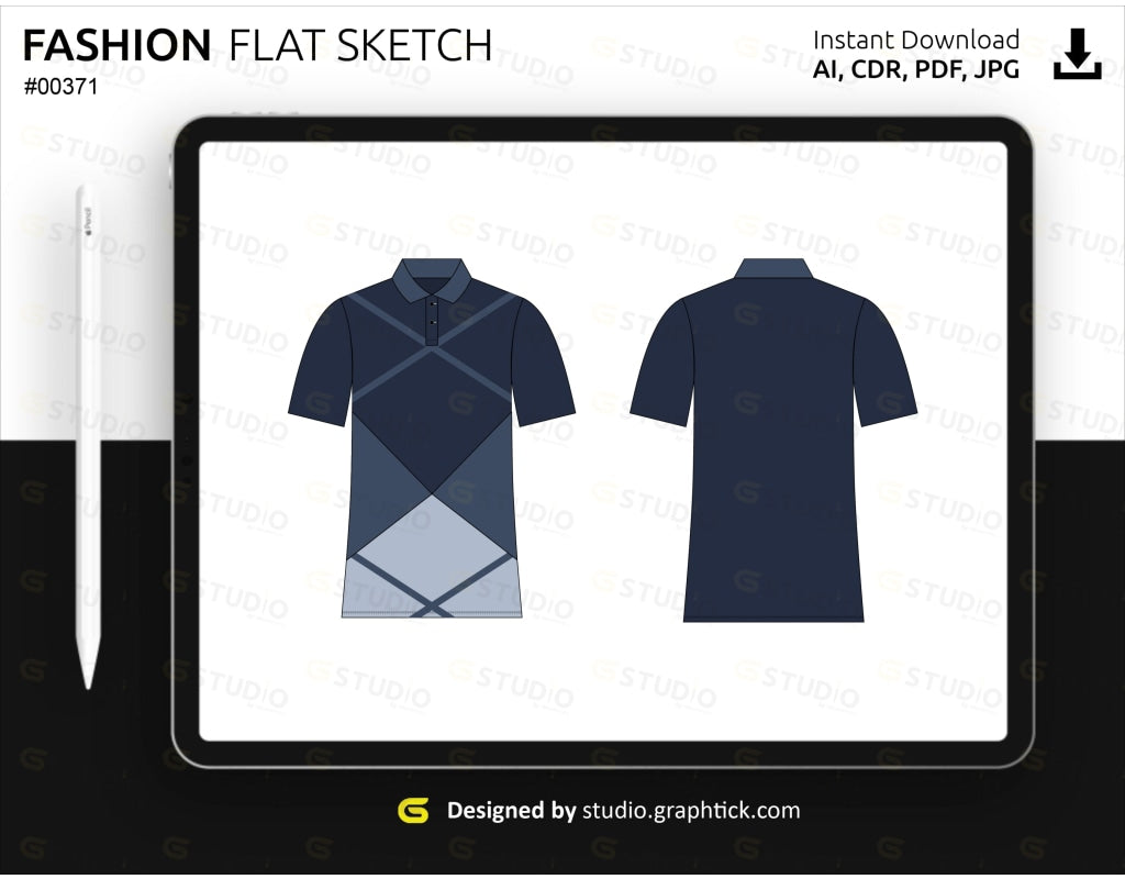 Polo Shirt Flat Sketch