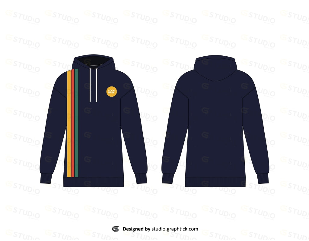 Pullover Hoodie Flat Sketch