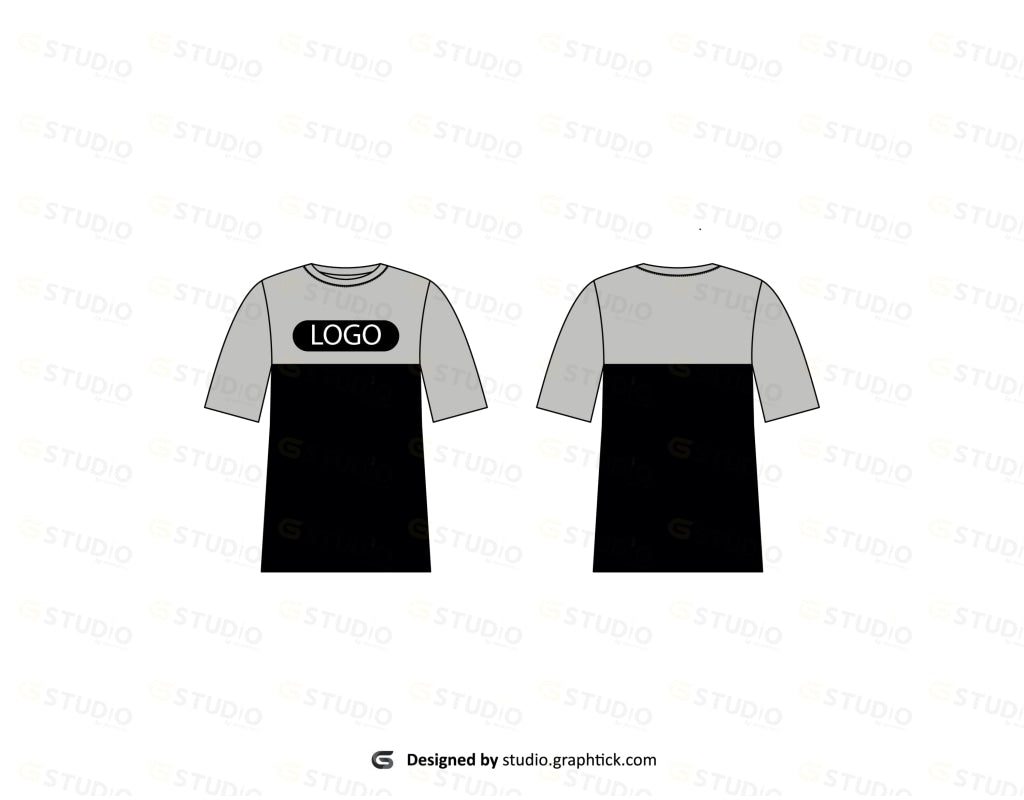 Seamless Crew Neck Tee Shirt Flat Sketch