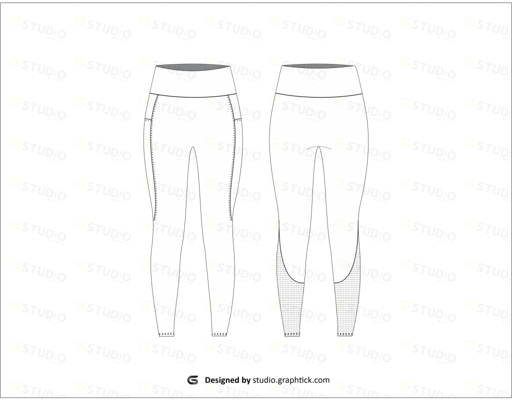 Seamless Leggings Flat Sketch Activewear