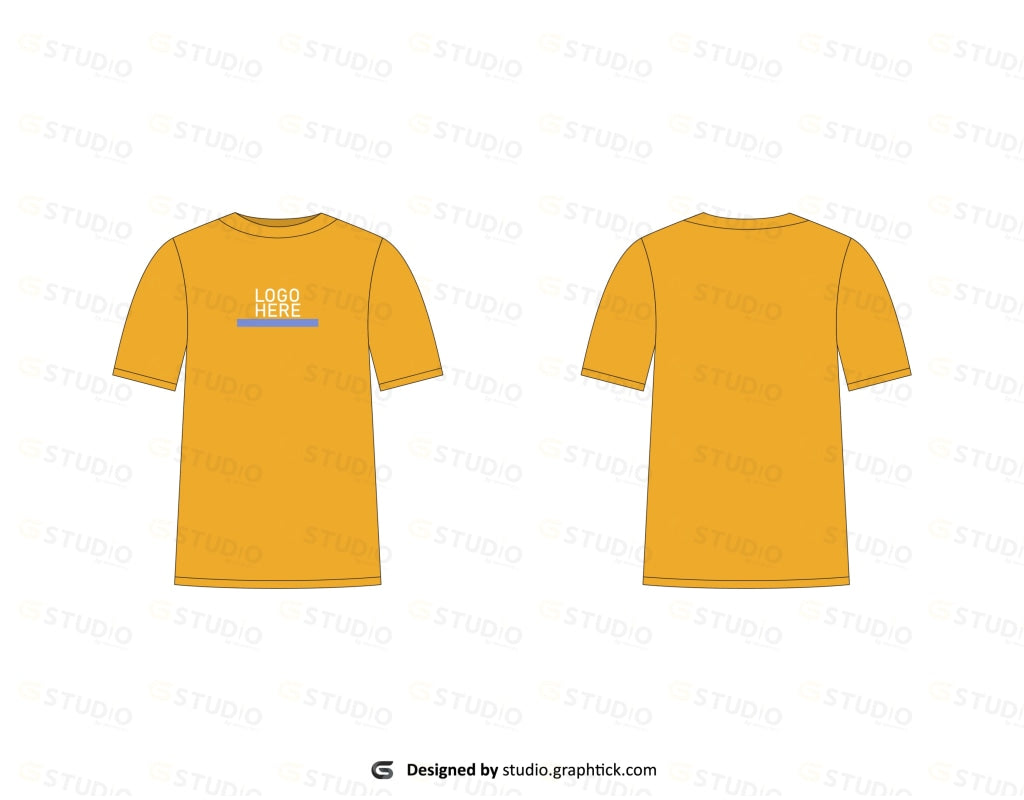 Short Sleeve Crew Neck Tee Shirt Flat Sketch