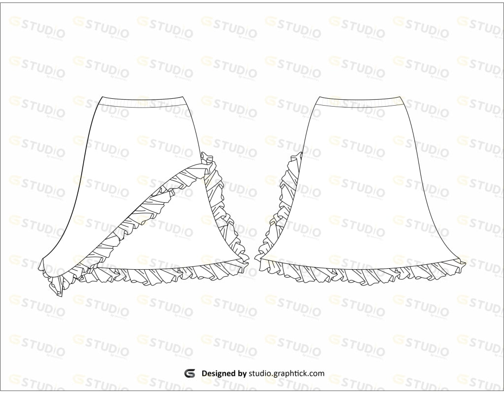 Skirt Flat Sketch Skirt