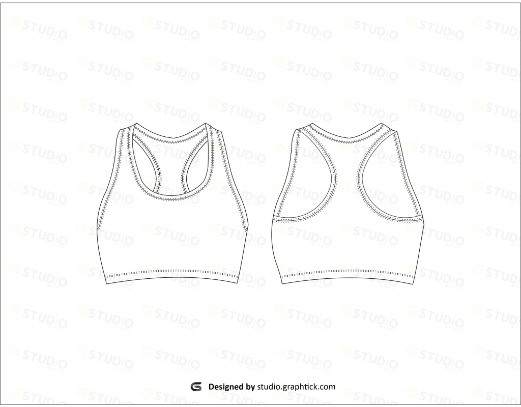 Sports Bra Flat Sketch Activewear