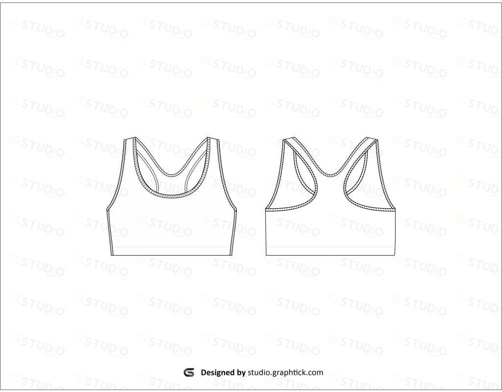 Sports Bra Flat Sketch Bras