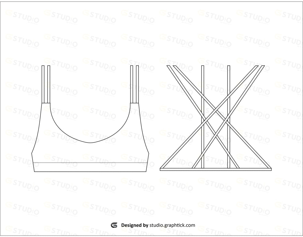 Sports Bra Flat Sketch Bras