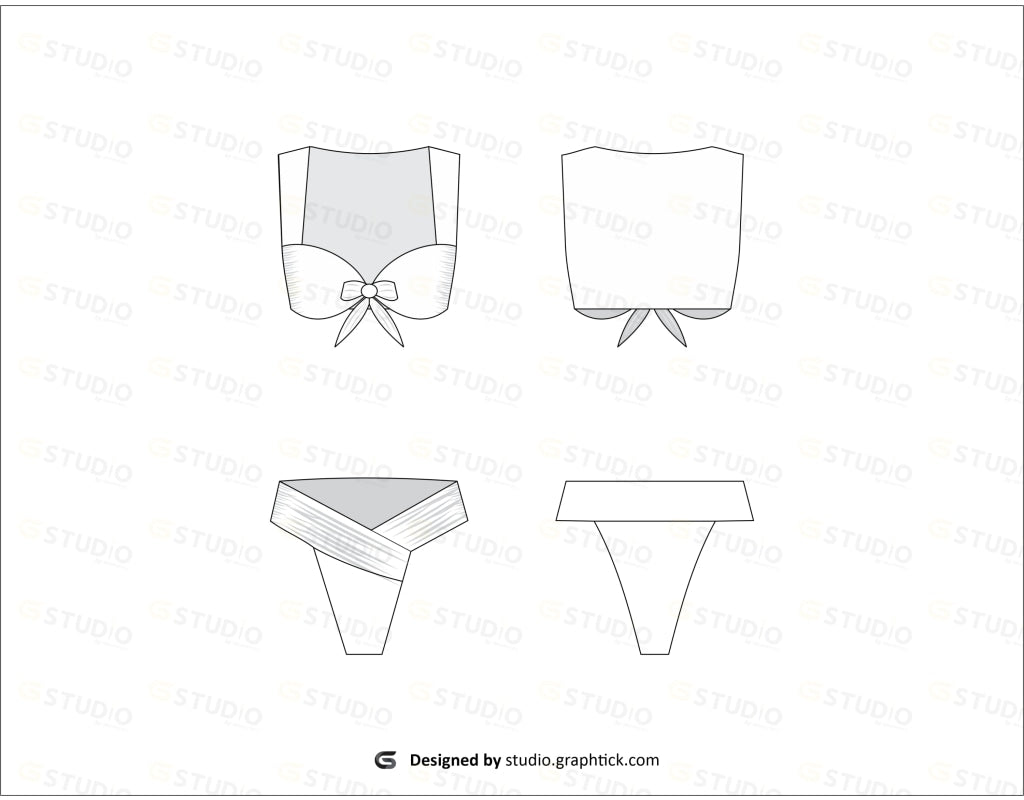 Swimwear Bikini Set Flat Sketch