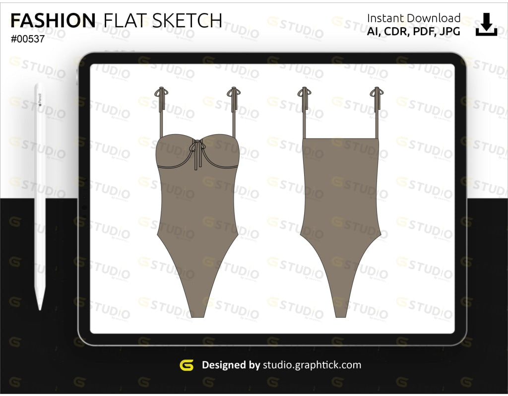 Swimwear Flat Sketch Swimwear