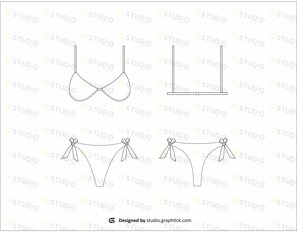 Swimwear Flat Sketch Bikini