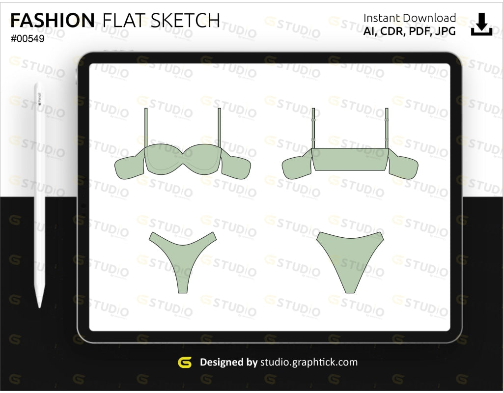 Swimwear Flat Sketch Bikini