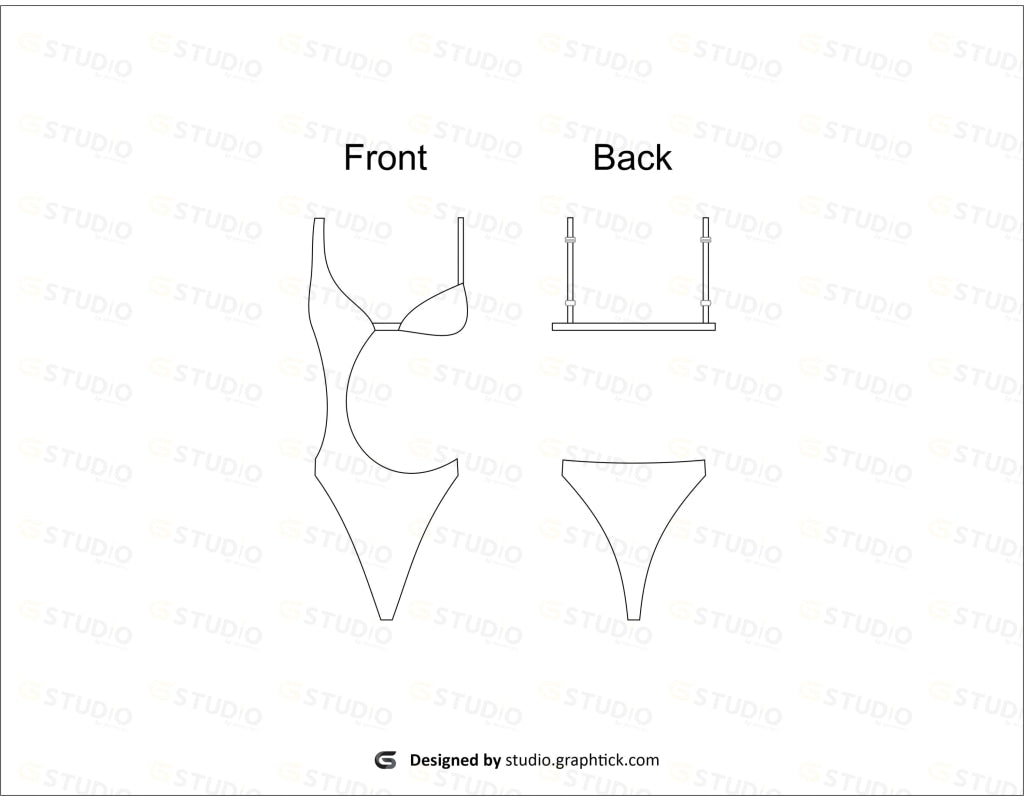 Swimwuit Flat Sketch Swimwear