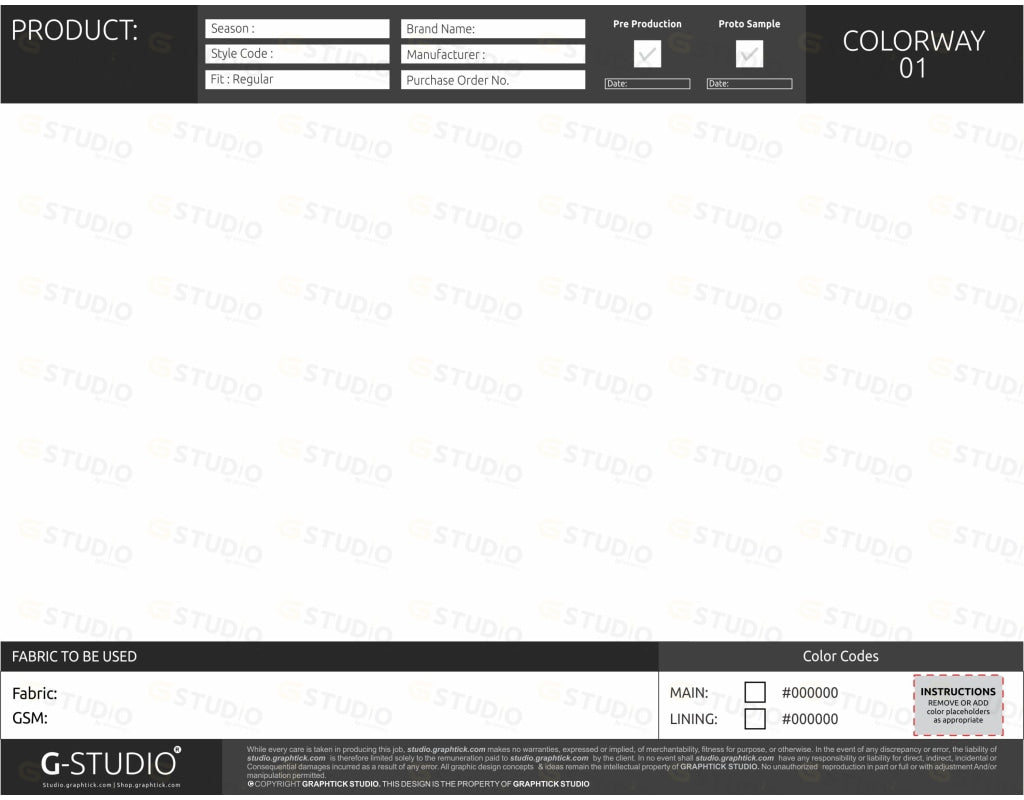Tech Pack Blank Template