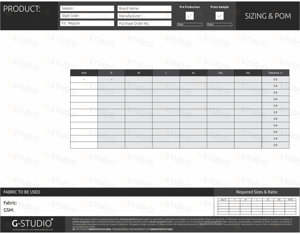 Tech Pack Blank Template