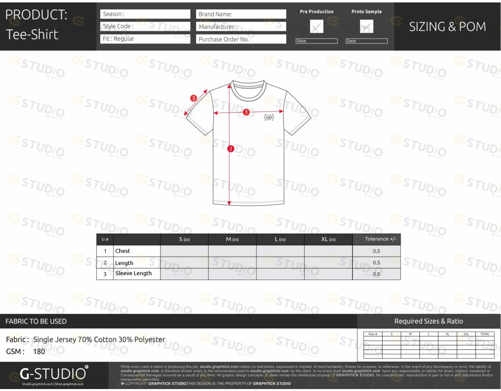 Tee Shirt Tech Pack Template