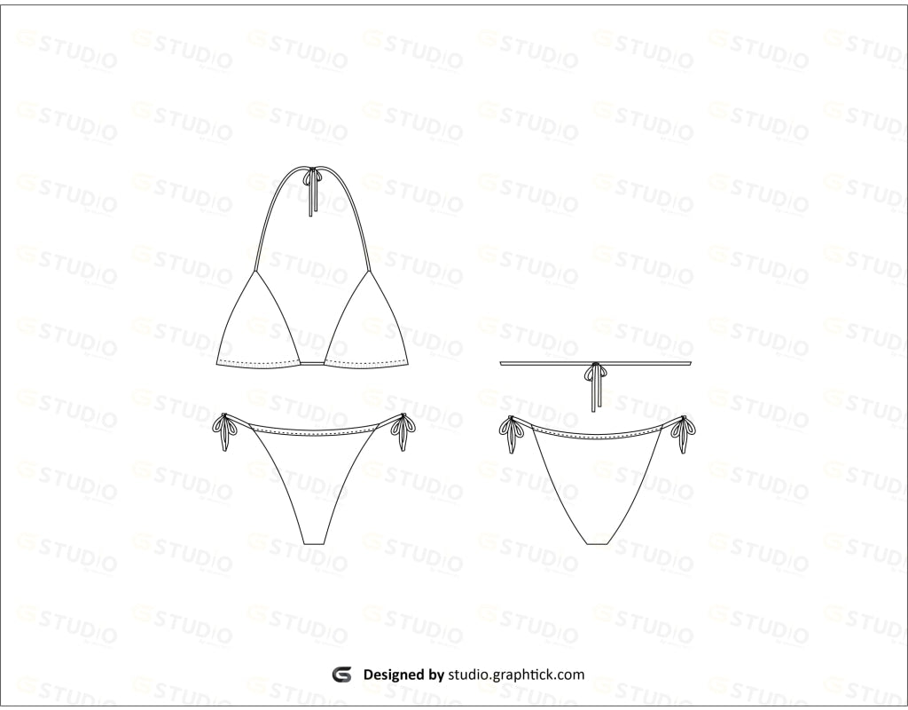 Triangle Bikini Flat Sketch