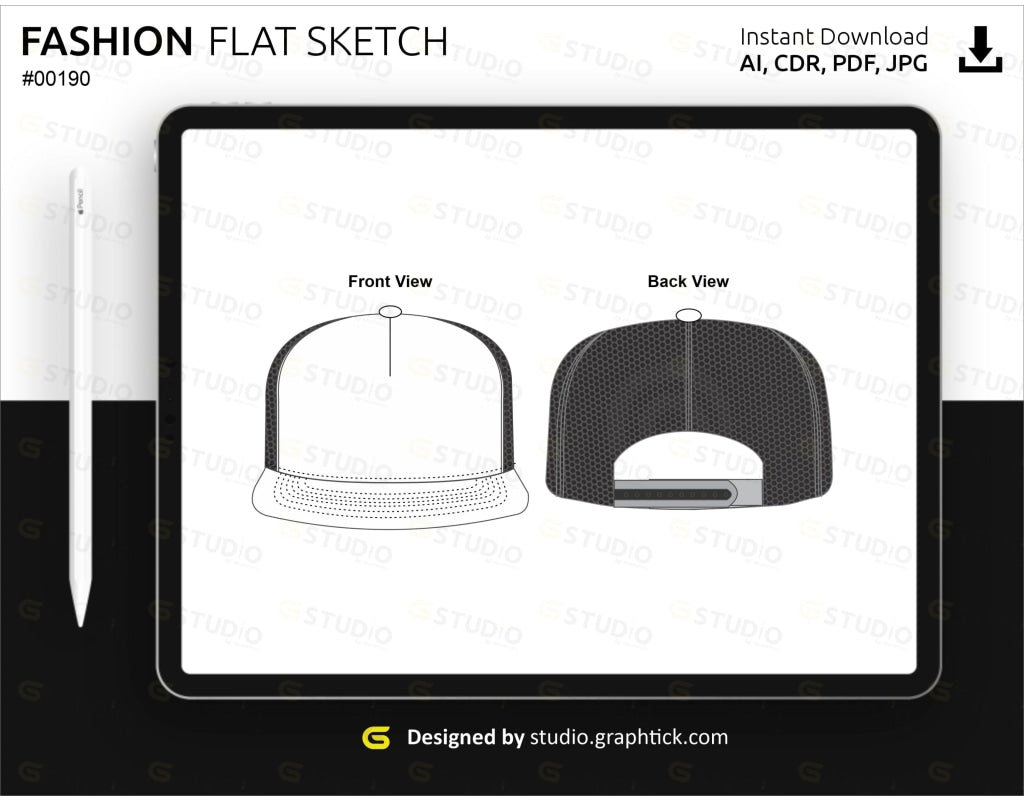 Trucker Hat Flat Sketch