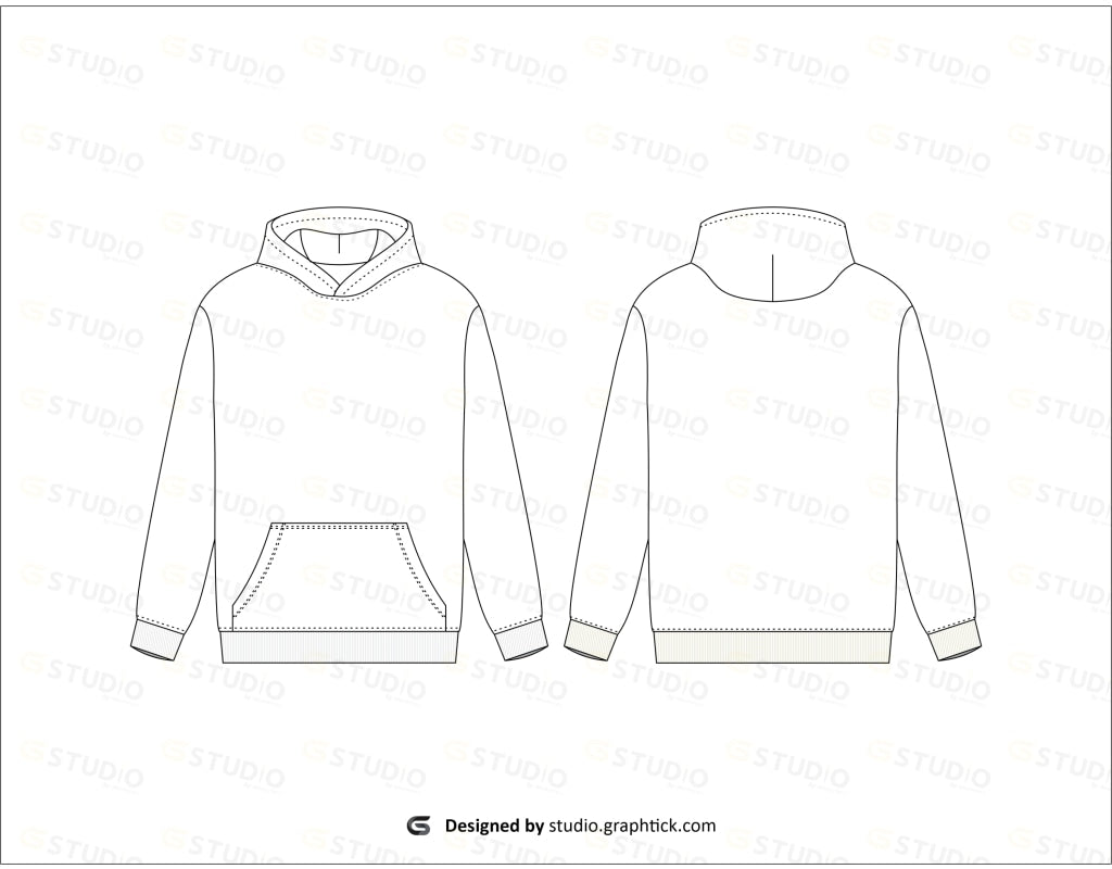 Unisex Hoodie Flat Sketch