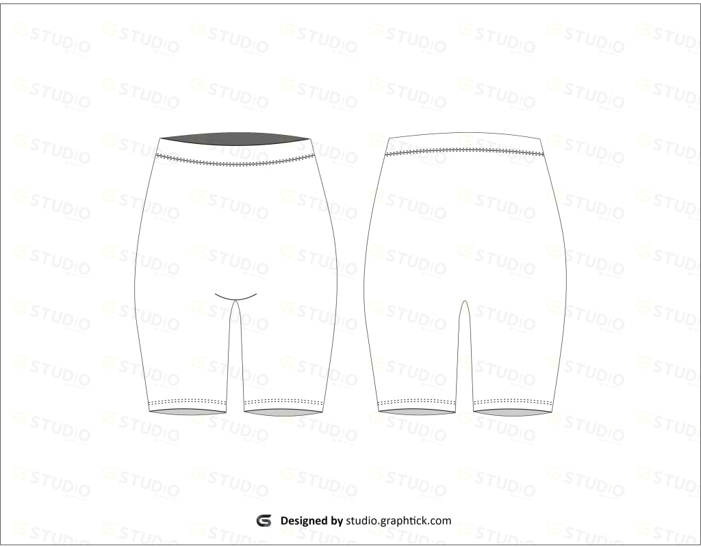 Womens Biker Shorts Flat Sketch