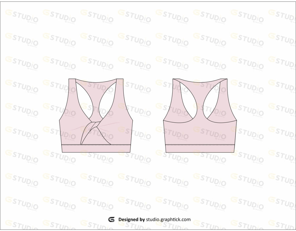 Womens Bikini Top Flat Sketch